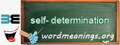 WordMeaning blackboard for self-determination